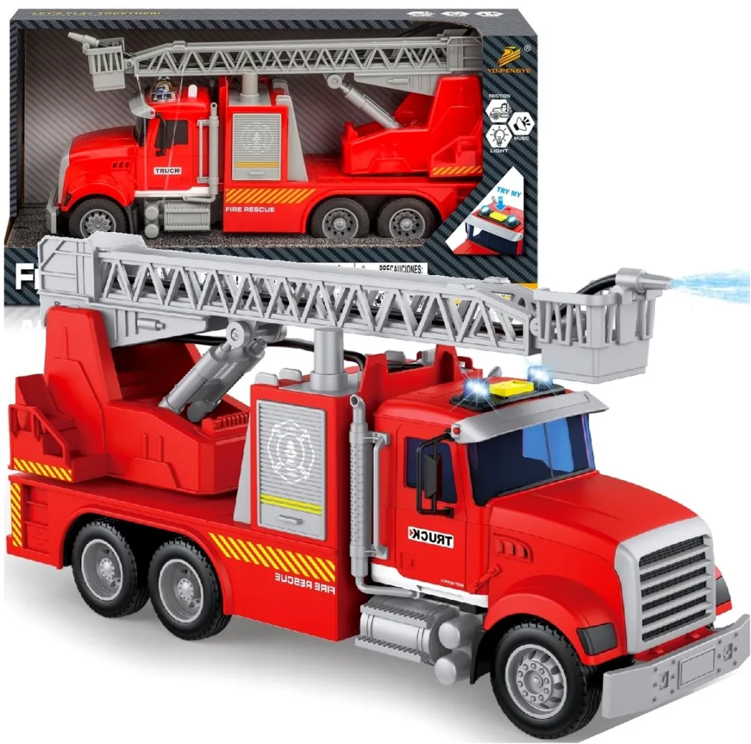 Brandweerwagen met ladder, geluid, licht en sirene