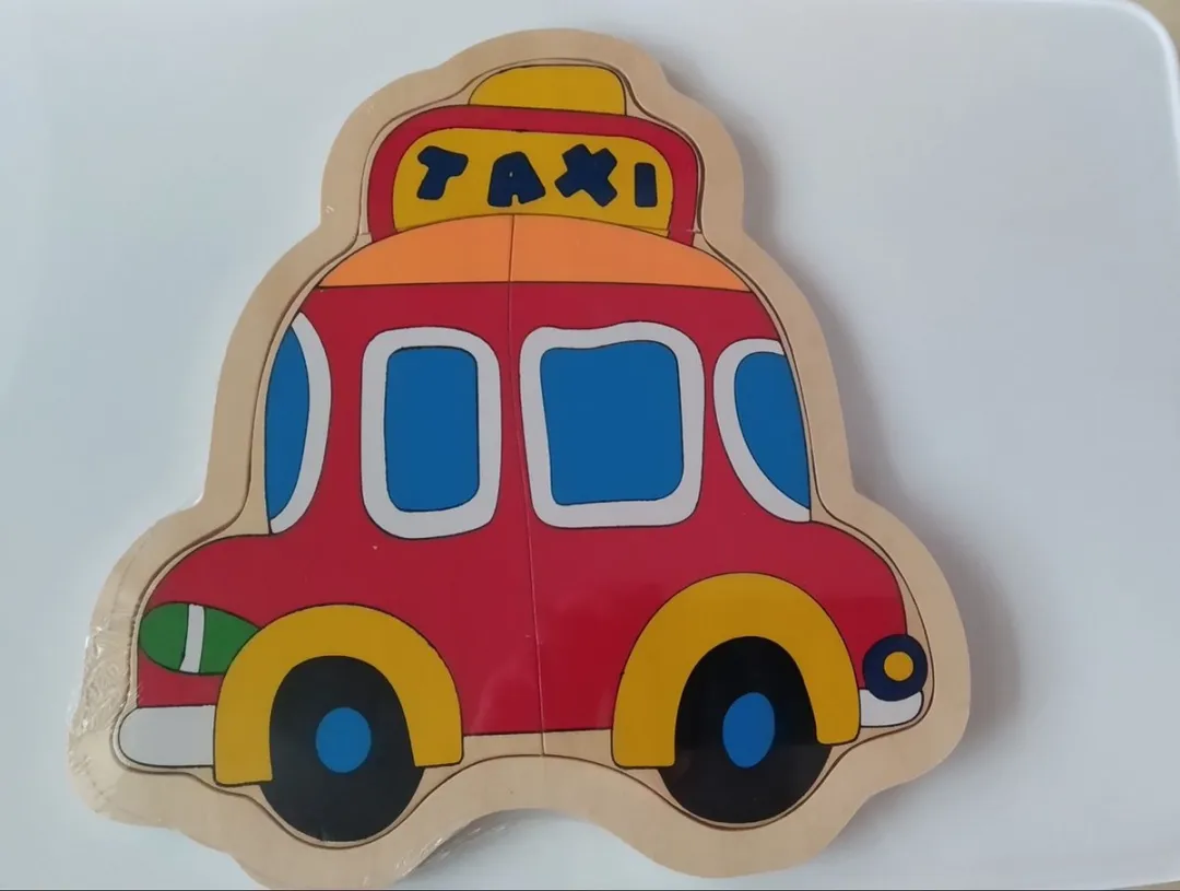 Igra Toys houten baby puzzel taxi