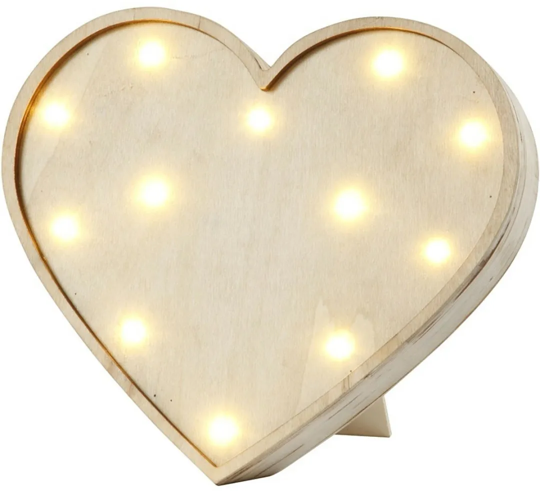 Creativ Company Lichtbox Hart Hout LED - Multicolor