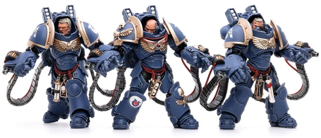 Joy Toy Warhammer 40k Ultramarines Aggressors 3-Pack 12cm - JT2184 - Multicolor