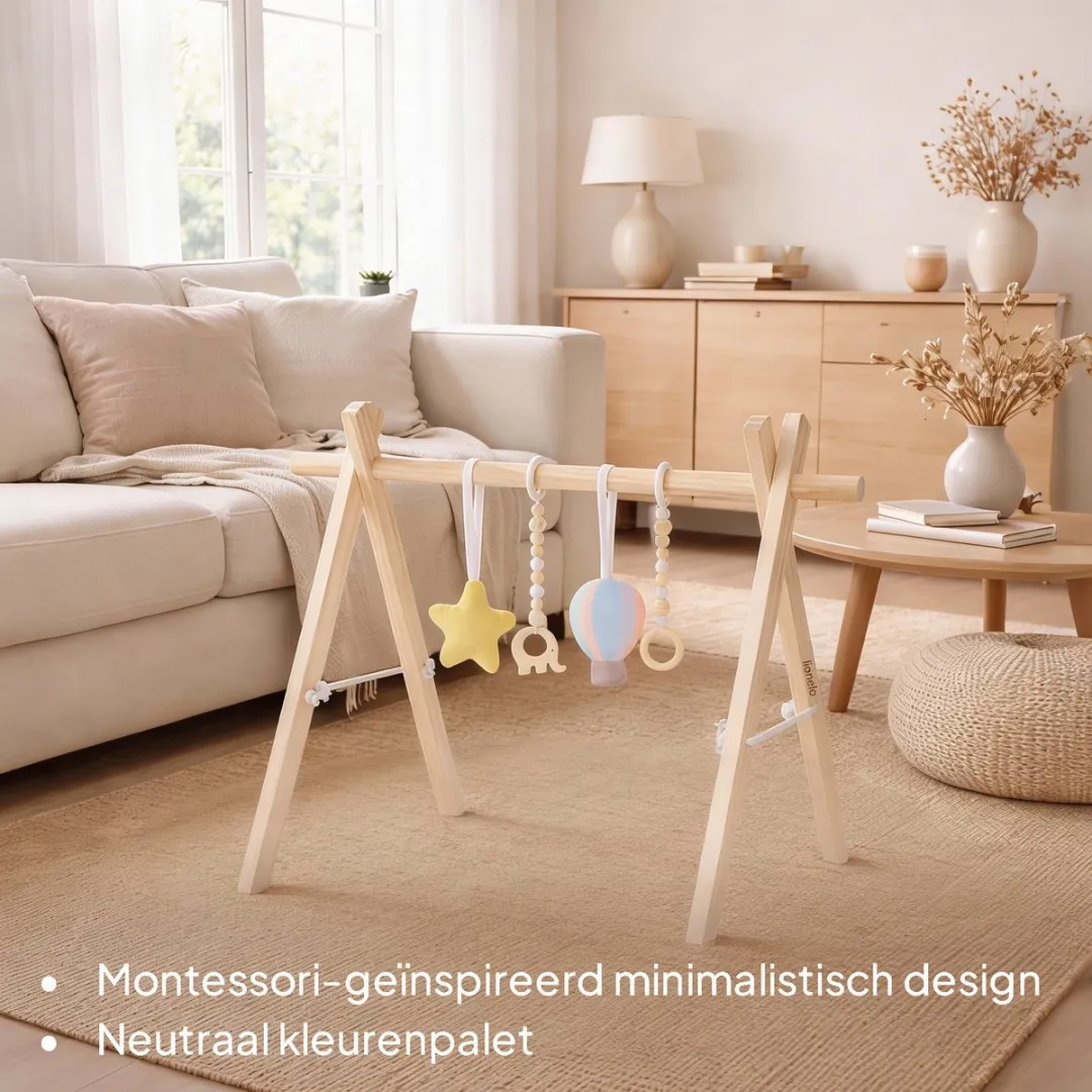 Lionelo Anis Babygym Hout & Speelboog - Beukenhout