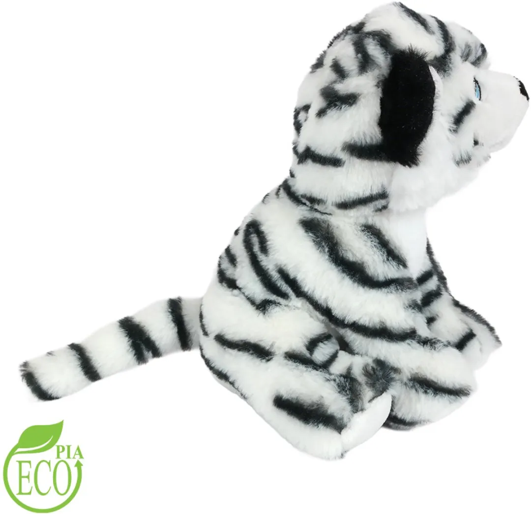 PIA Soft Toys Eco Knuffel Tijger - Zittend 20cm - Wit