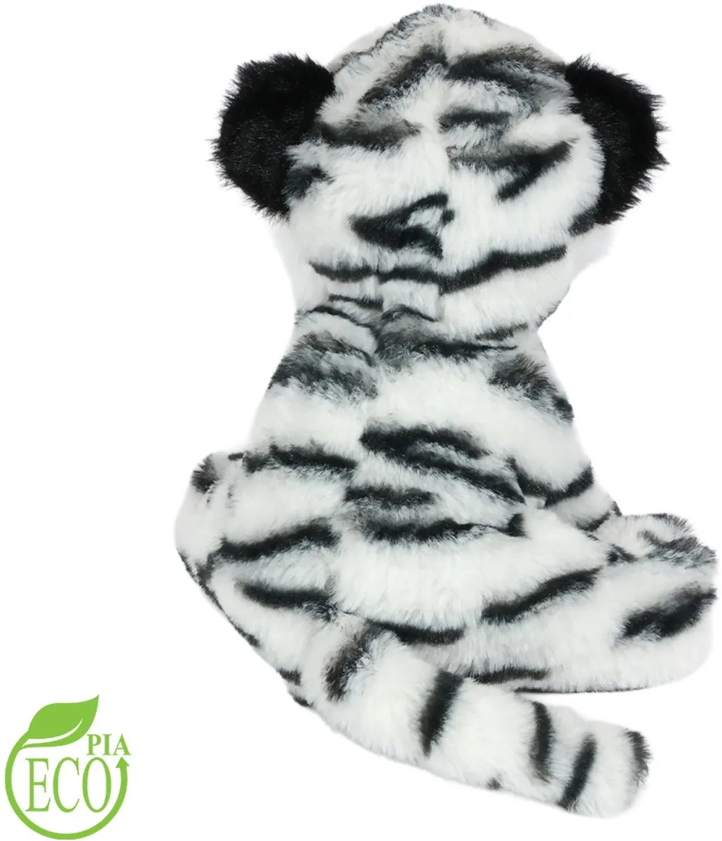 PIA Soft Toys Eco Knuffel Tijger - Zittend 20cm - Wit