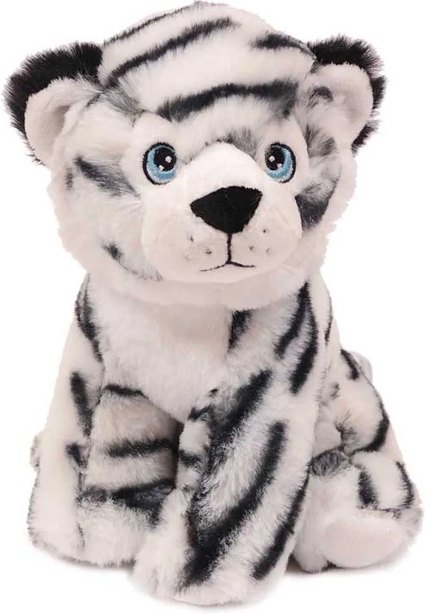 PIA Soft Toys Eco Knuffel Tijger - Zittend 20cm - Wit