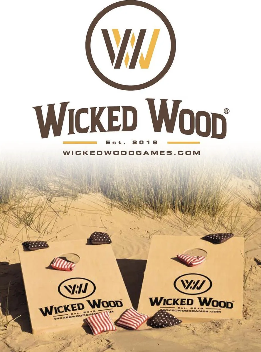 Wicked Wood Games Officiële Cornhole Zakjes 2x16 Stuks - Granulaat - Oranje/Zwart