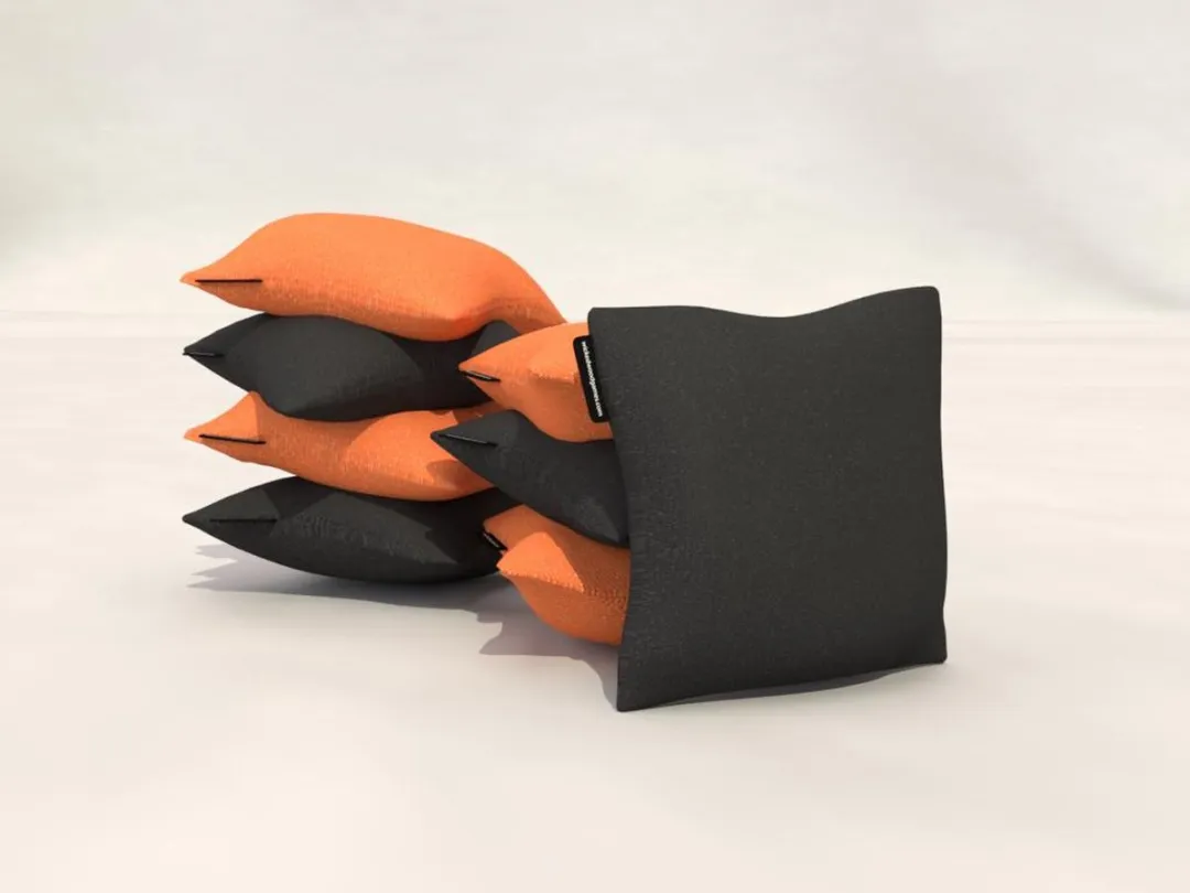 Wicked Wood Games Officiële Cornhole Zakjes 2x16 Stuks - Granulaat - Oranje/Zwart