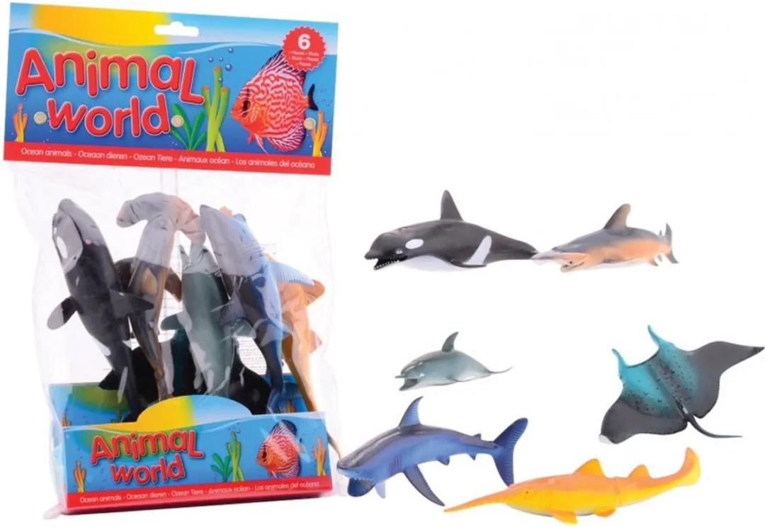 Johntoy Animal World Oceaan Dieren - 6 Stuks