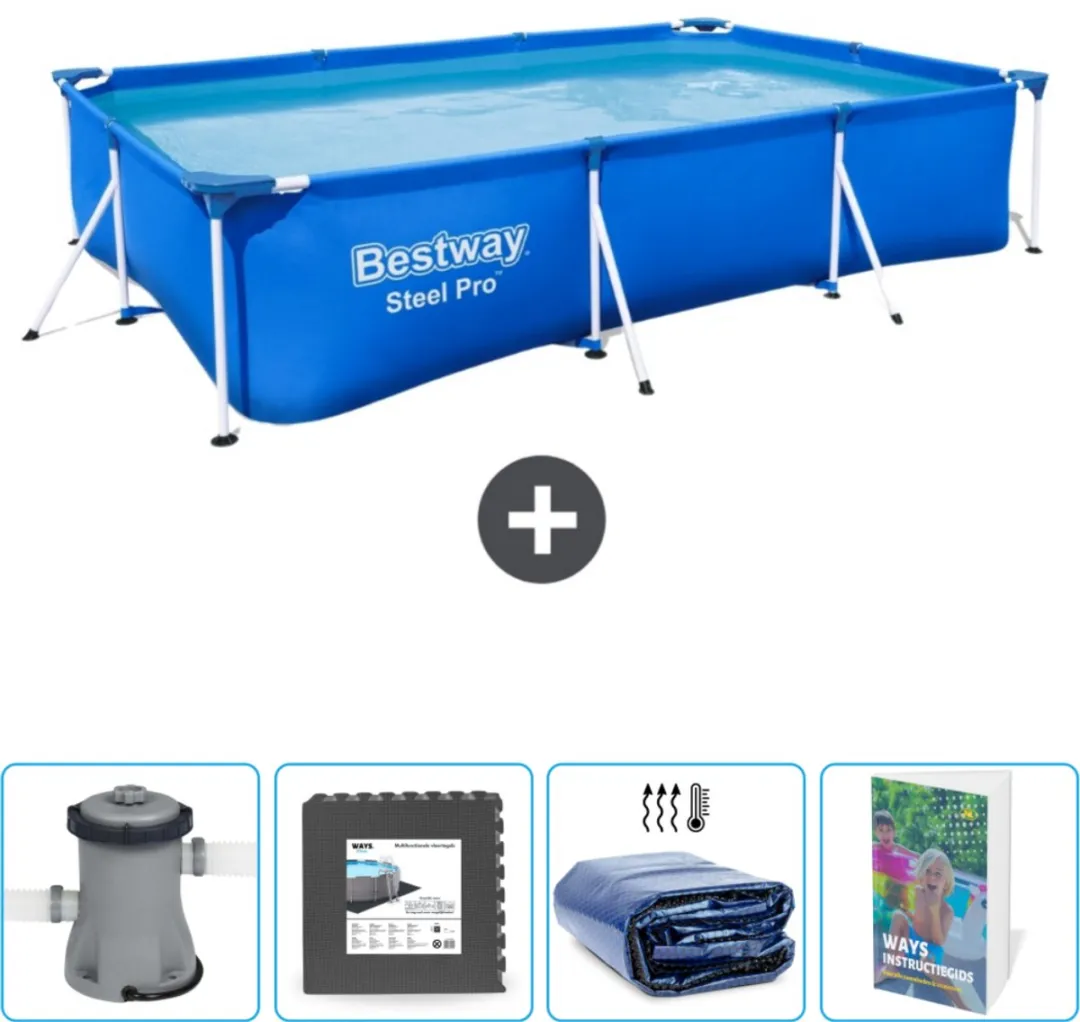 Bestway Steel Pro Zwembad 300x201x66cm Blauw