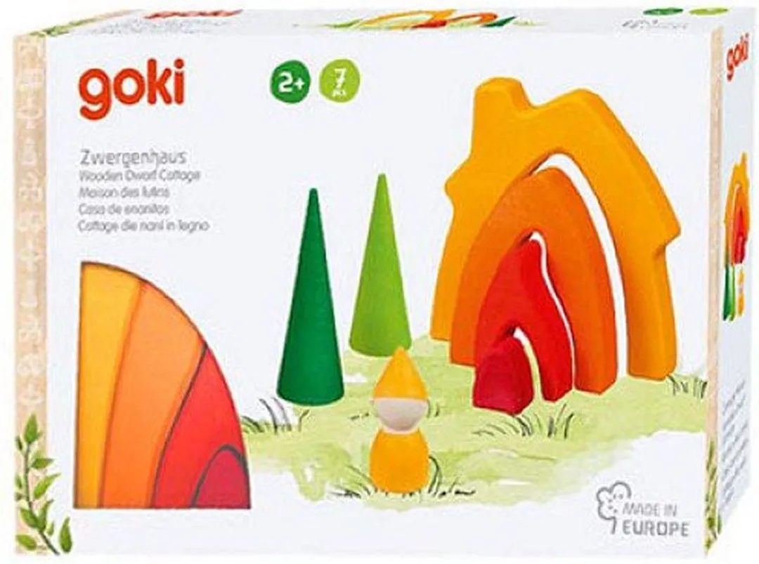 Goki Houten Dieren Dwergenhuisje 58427 - Meerkleurig