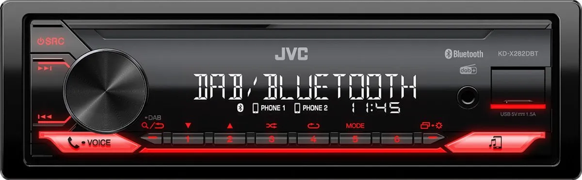 JVC KD-X282DBT Autoradio - 50W - Rood