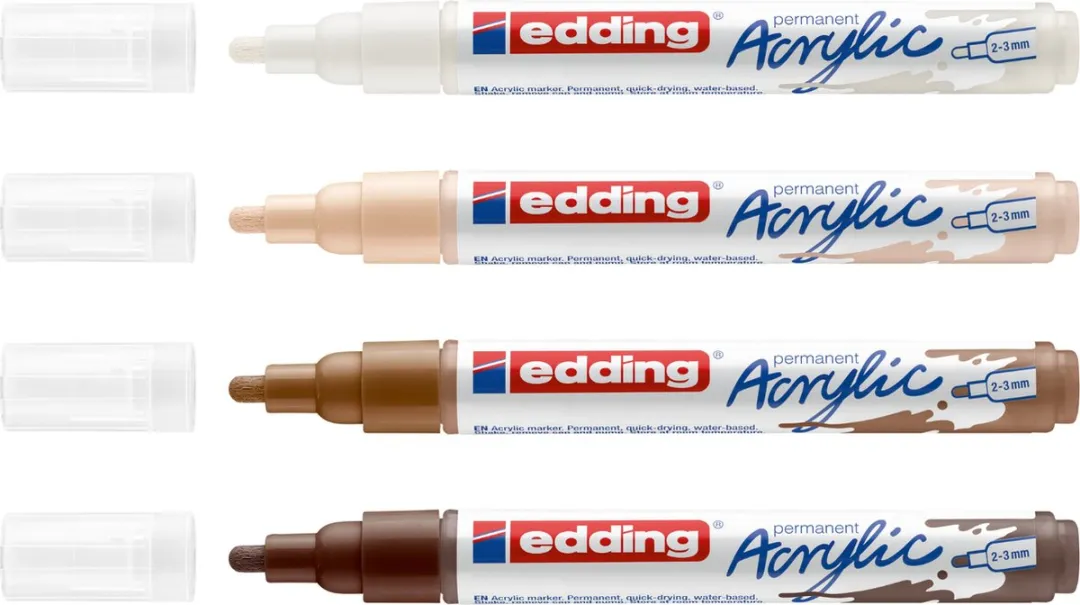 edding 5100 Acrylstiften Medium - Paashaas Set 4 Stuks