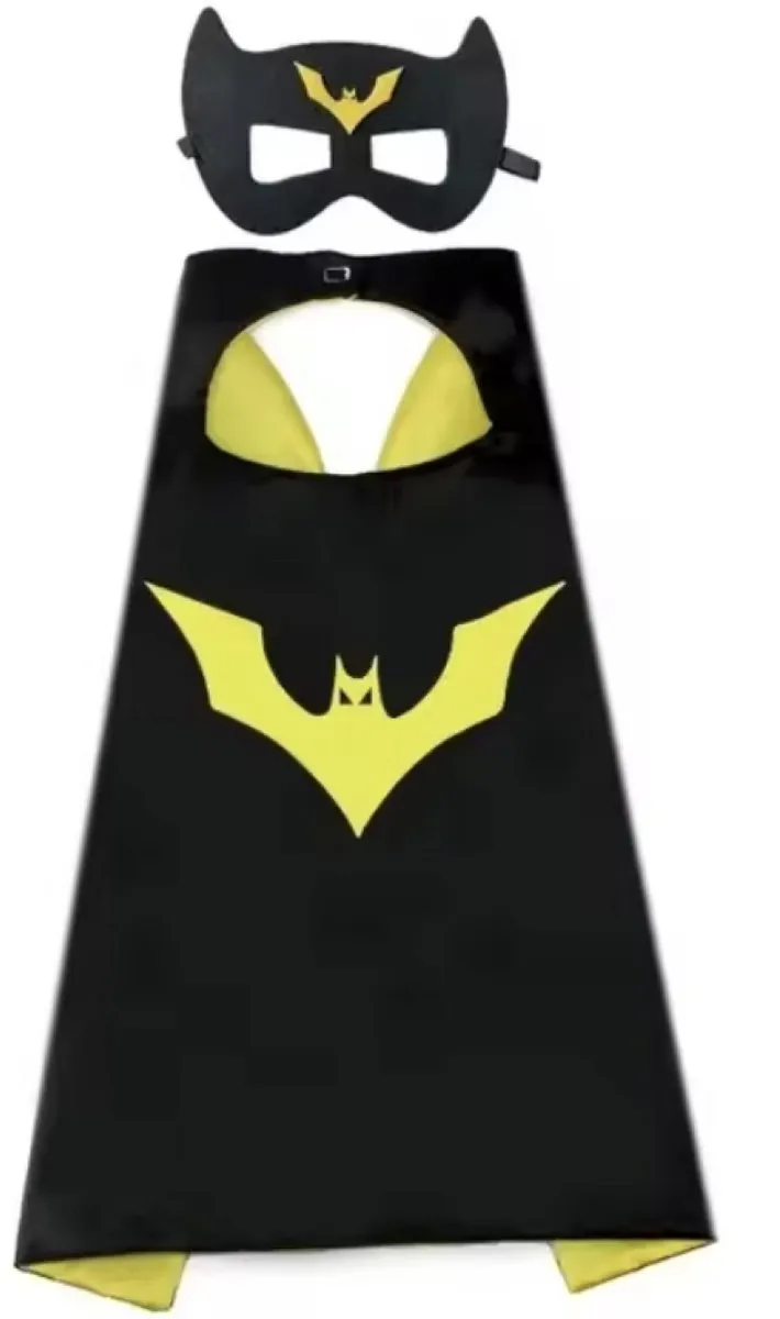 Batman Cape en Masker Set - Superheld Cosplay Kostuum - Batman Masker voor Kids - Dark Knight Cosplay Props - Batman Cape - Superheld Verkleden Accessoires - Batman Cosplay voor Feesten en Halloween - Vleermuis - Gotham