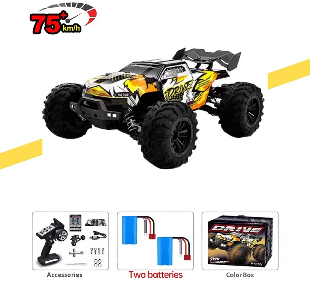 WLtoys 16101 Pro 1:16 RC Auto 75km/u 4WD Monstertruck met LED Licht Hoge Snelheid Drift Offroad Speelgoed voor Kinderen