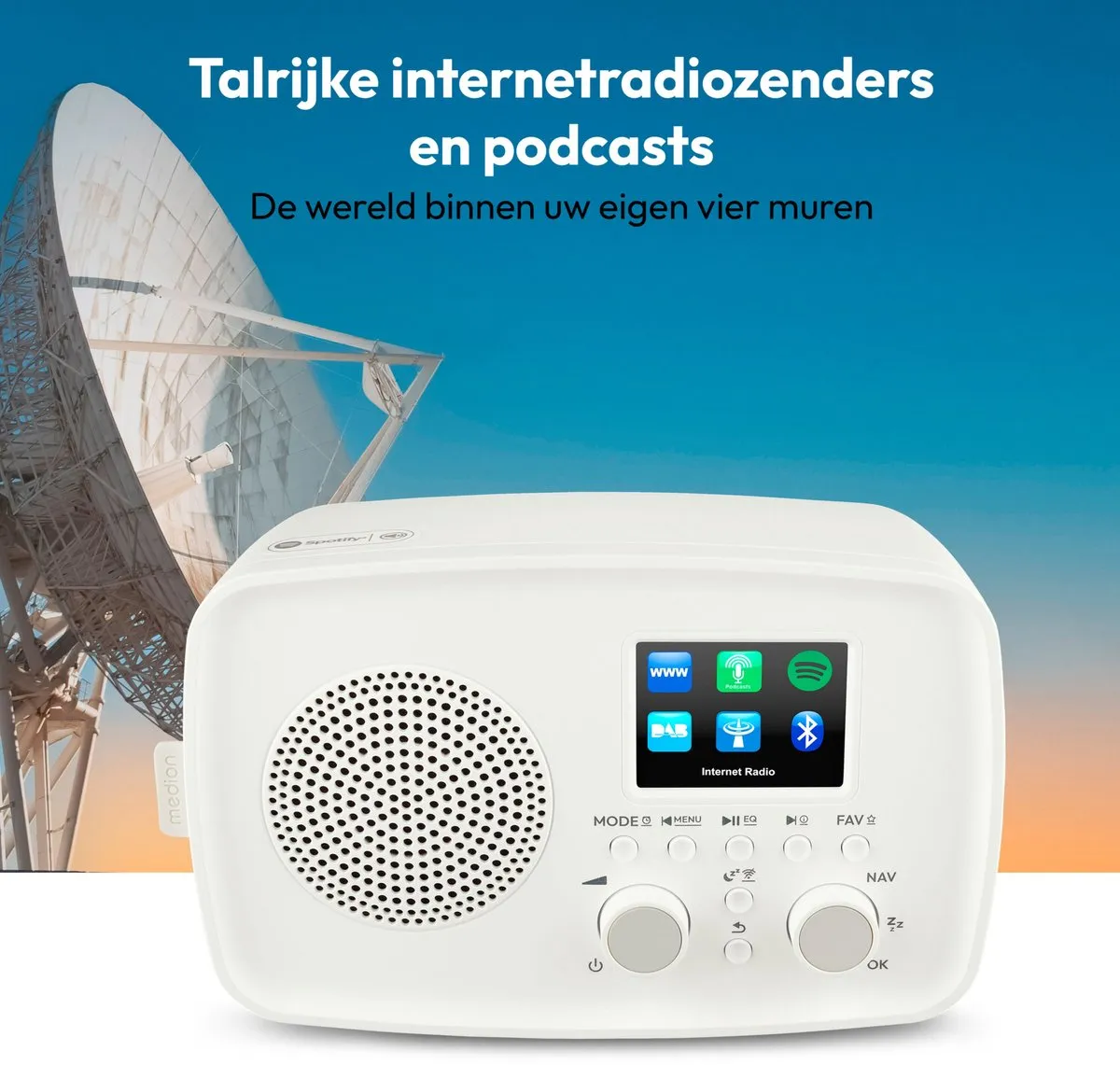 Medion MD89318 Internetradio DAB+ - wit