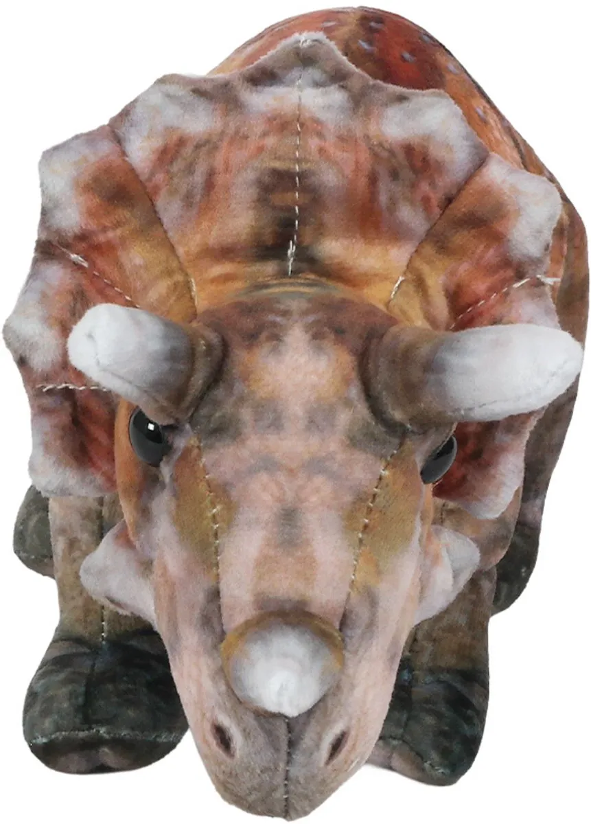 PIA Soft Toys Pluche Knuffel Dinosaurus Triceratops 30cm - Groen/Bruin