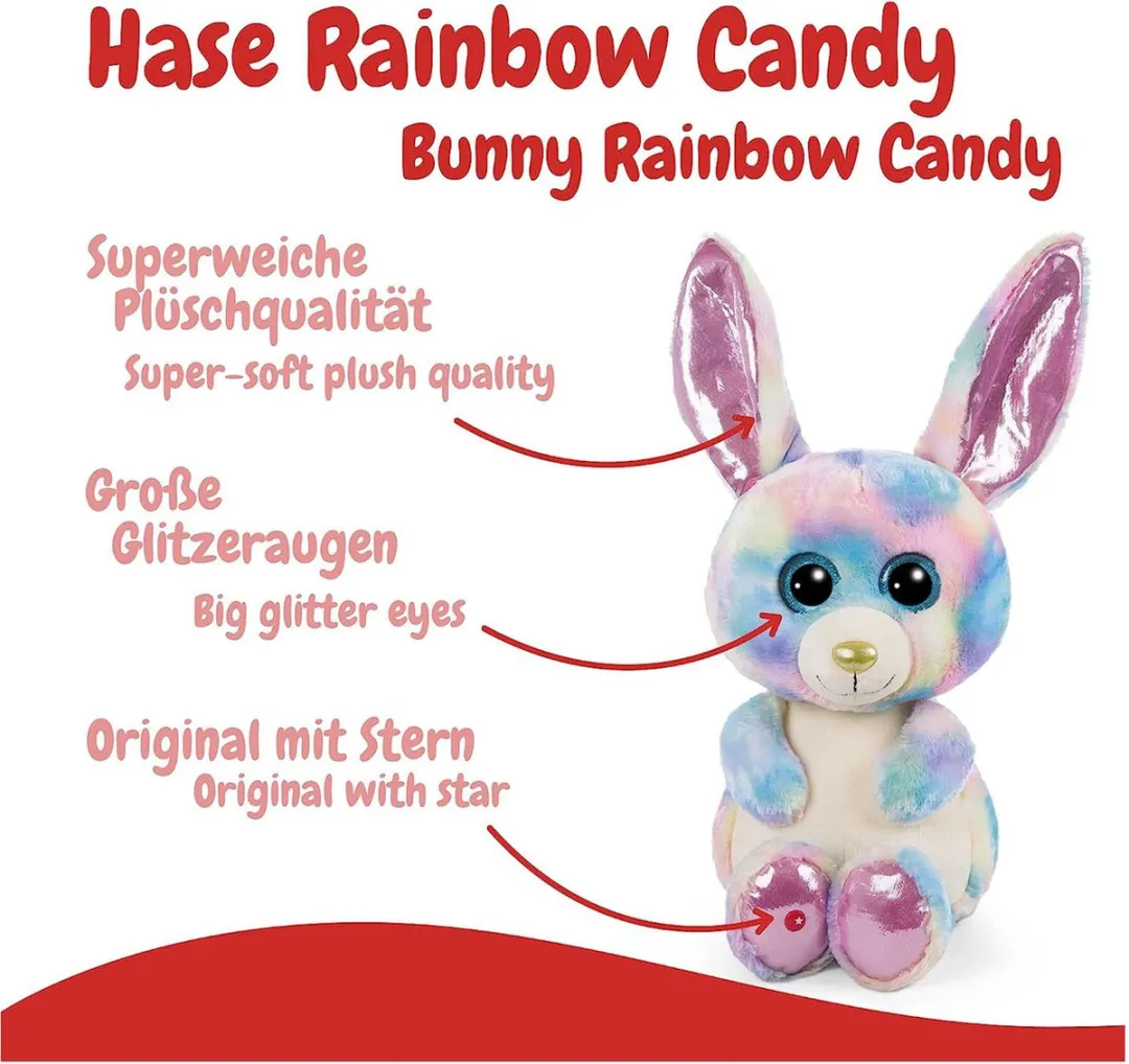 Nici Glubschis Pluchen Konijn Rainbow Candy 45cm