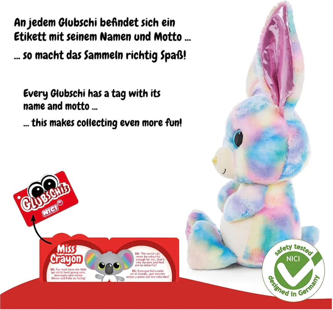 Nici Glubschis Pluchen Konijn Rainbow Candy 45cm