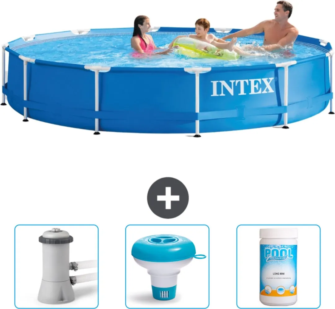 Intex 28210NP-Blauw Rond Frame Zwembad 366x76cm