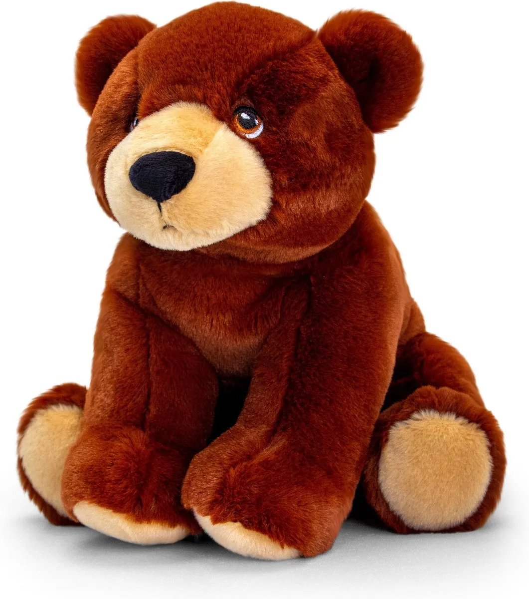 Keel Toys Pluche Knuffels Wolf & Bruine Beer 25cm - Multicolor