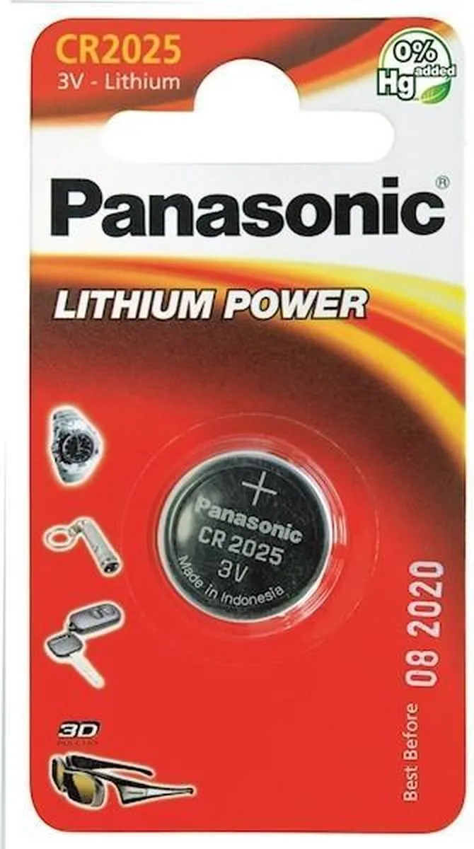 Panasonic CR2025 Knoopcelbatterij 165mAh