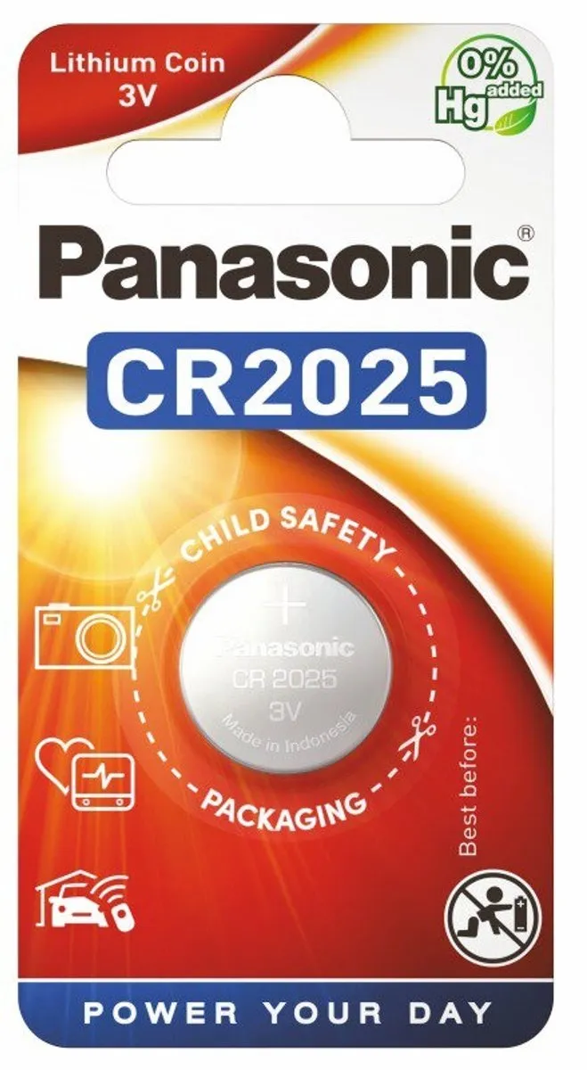 Panasonic CR2025 Knoopcelbatterij 165mAh