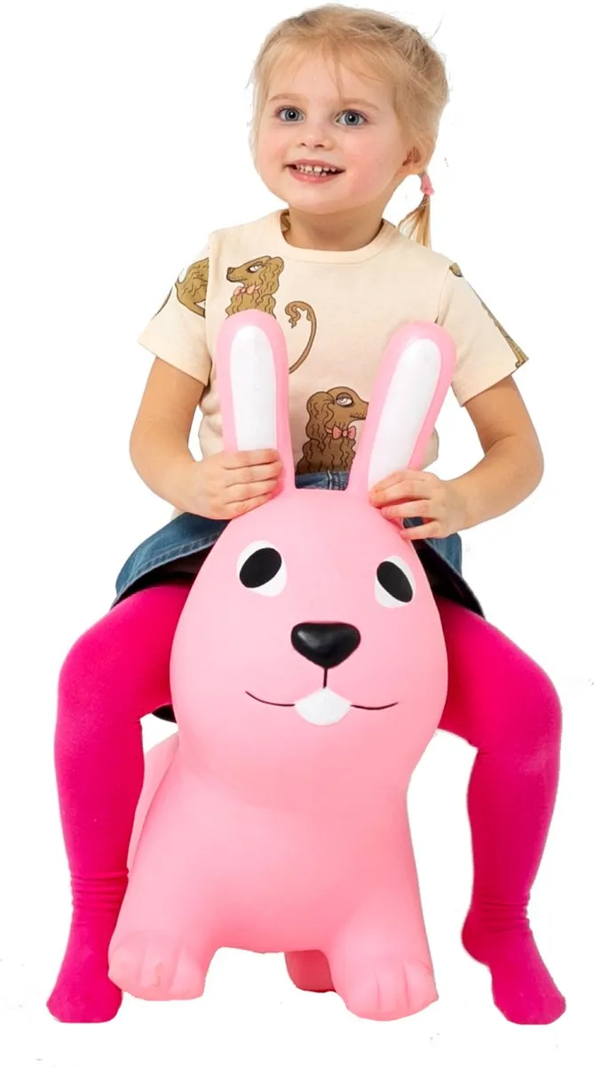 JUMPY Haas – skippy Roze - Hopper 100 kg belastbaar - Speelgoed Skippybal - Skippy Dieren - Skippybal Haas - Kinderspeelgoed - Speelgoed 12 maanden - Inclusief Pomp - Tot 100 kg Gewicht - Skippy bal - Cadeau kind - voedselveilige materialen
