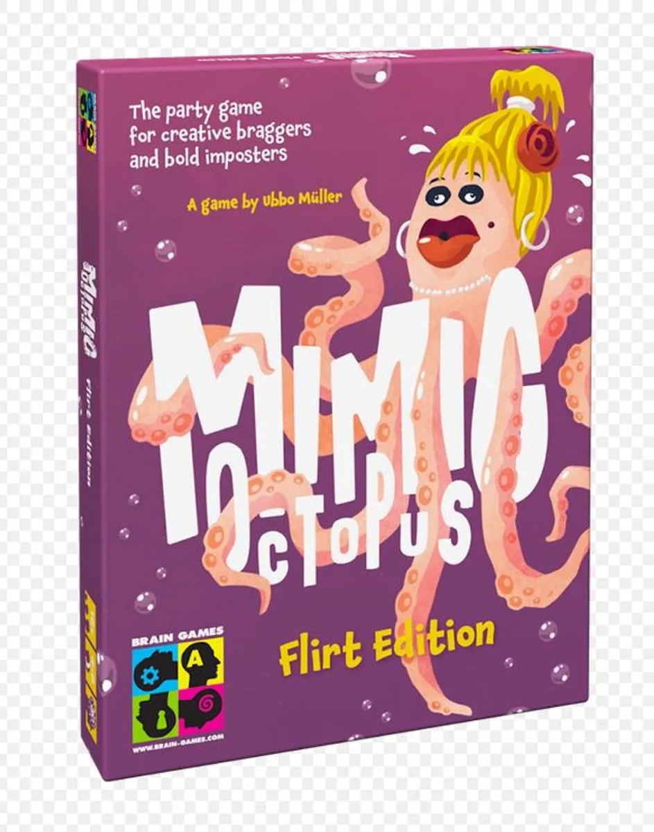Brain Games gezelschapsspel Mimic Octopus Flirt interactief kaartspel.