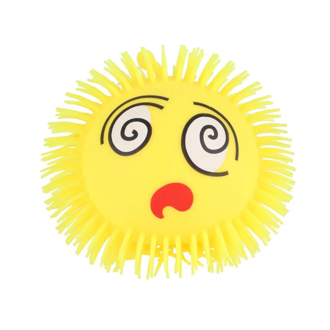 Toi-Toys Pufferbal Emoji Hartjesogen - 15cm - Geel