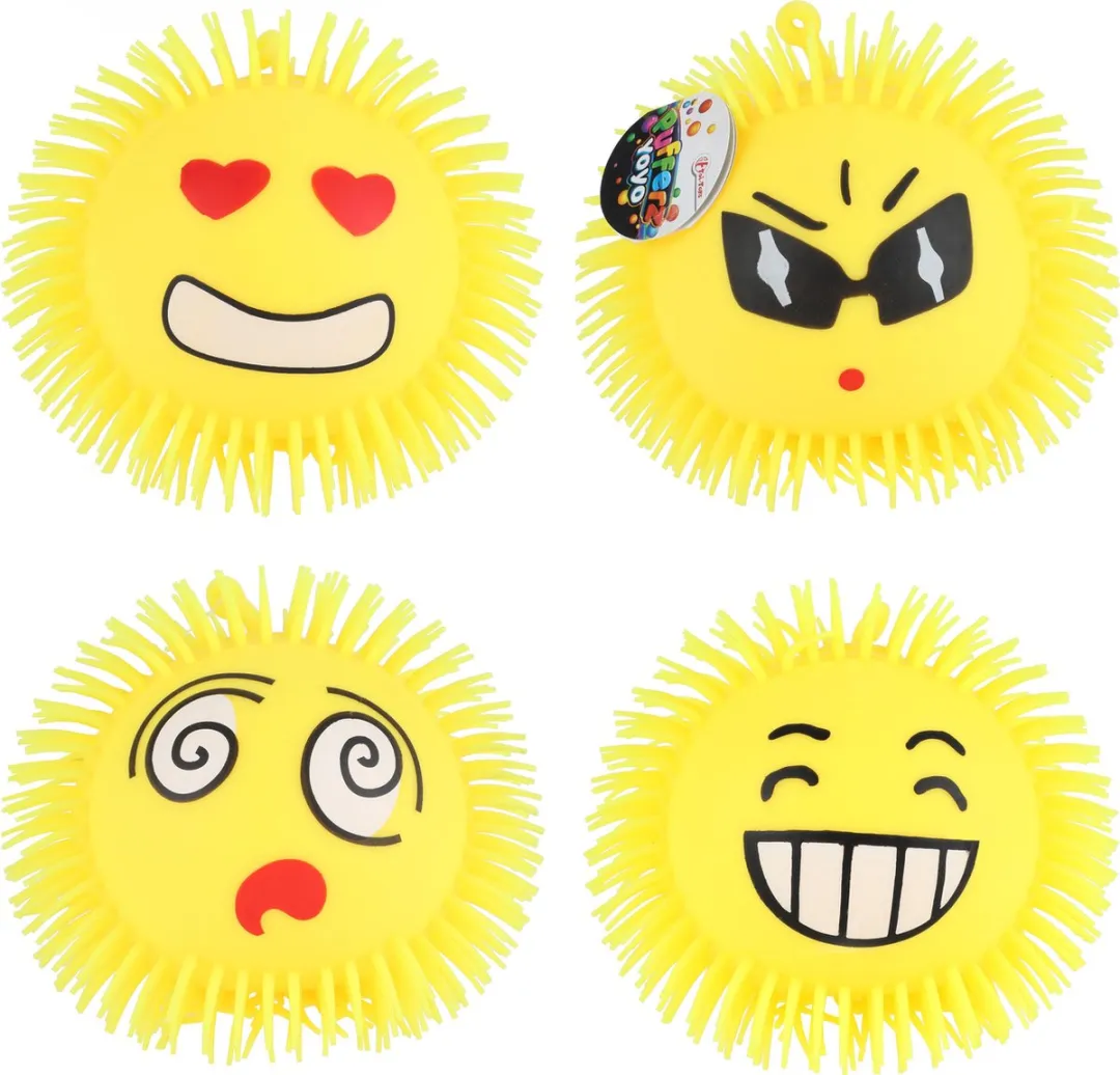 Toi-Toys Pufferbal Emoji Hartjesogen - 15cm - Geel