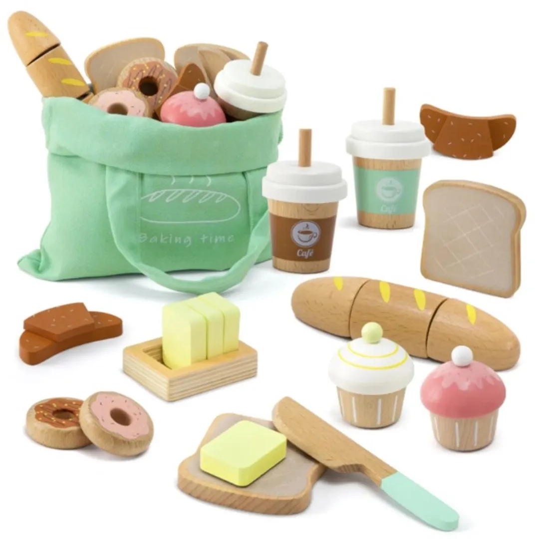 LiasToys - Picknick Speelset - keuken speelgoed - Bakkerij set - speelkeuken - Houten Speelgoed - Montessori - Keuken Accessoires - 3+ - Cadeau voor jongens en meisjes