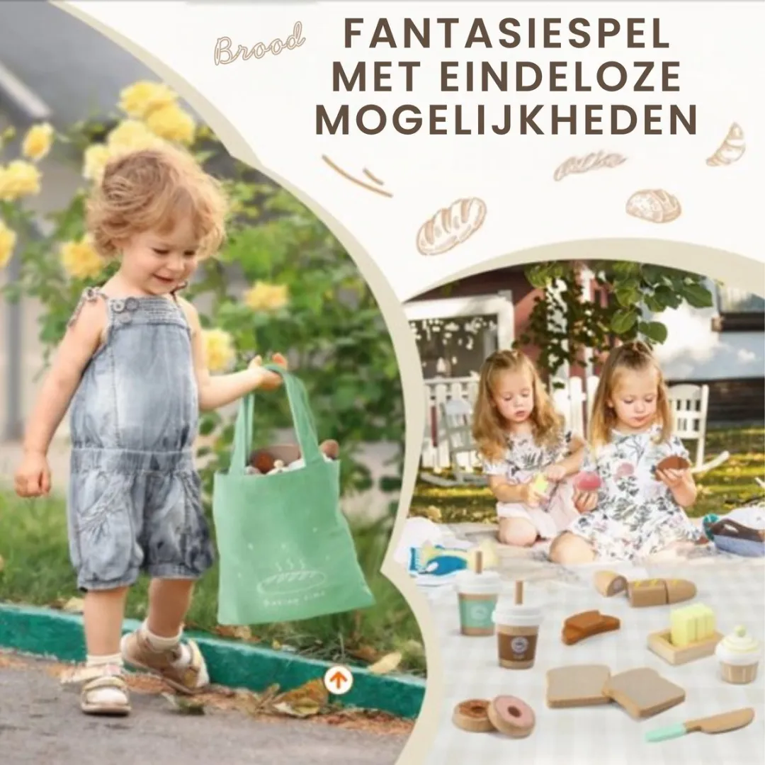 LiasToys - Picknick Speelset - keuken speelgoed - Bakkerij set - speelkeuken - Houten Speelgoed - Montessori - Keuken Accessoires - 3+ - Cadeau voor jongens en meisjes