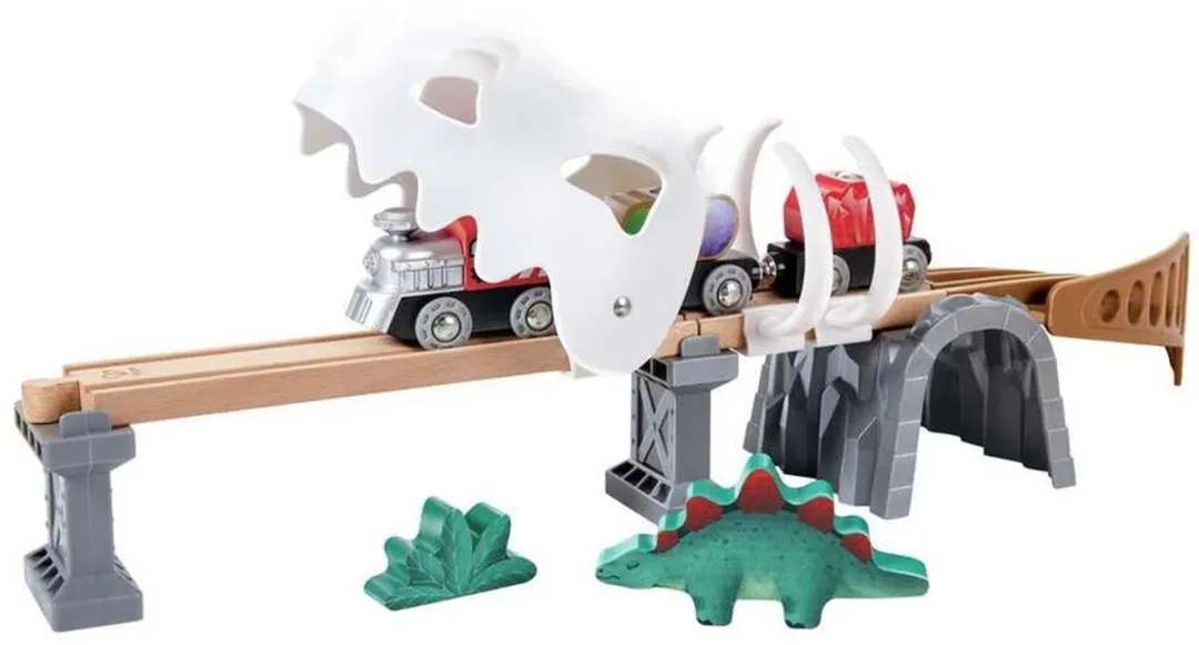 Hape Dino Spoorweg Avontuur Set E3795A - 61 Stuks - Multicolor
