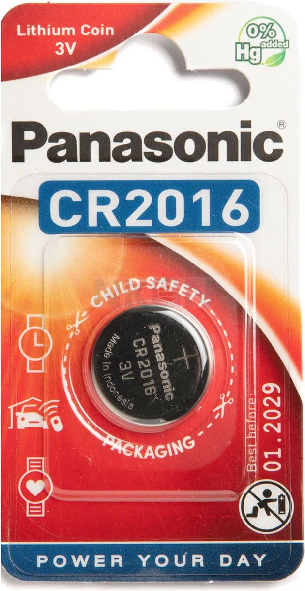 Panasonic CR2016 Knoopcelbatterij 3V - 12 Stuks