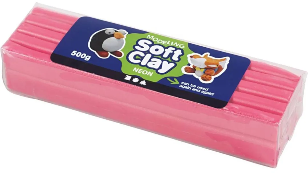 Creativ Company Soft Clay 500g - Neon Roze