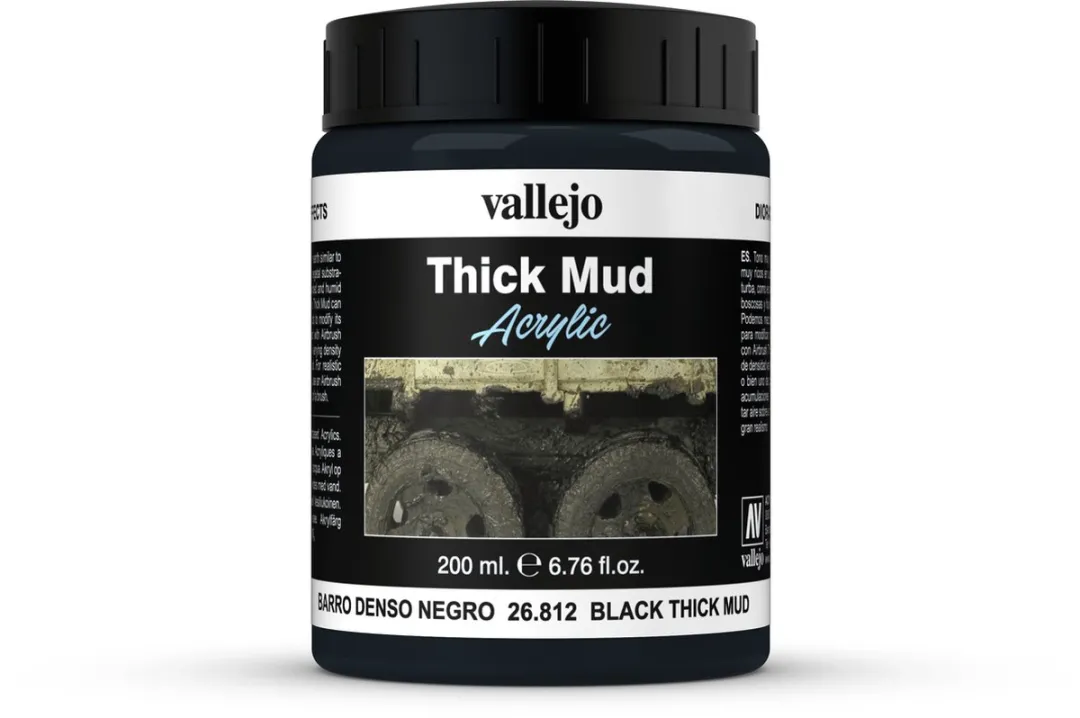 Vallejo val26812 - Black Mud Thick Mud Weathering Effects - 200ml