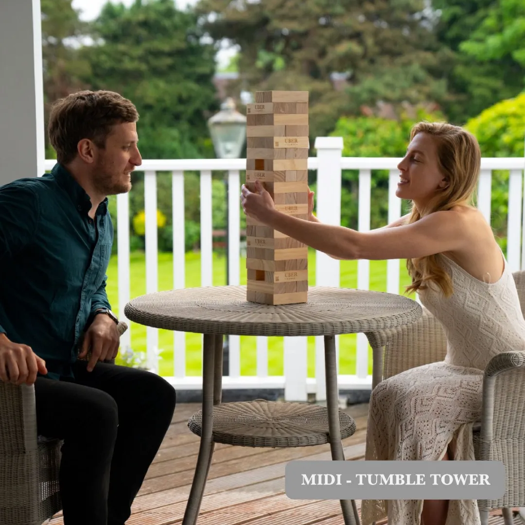 Hardhouten Stapeltoren - Midi - 5 KG - tot 90+ cm hoog - ECO Made in India - In Luxe Draagtas