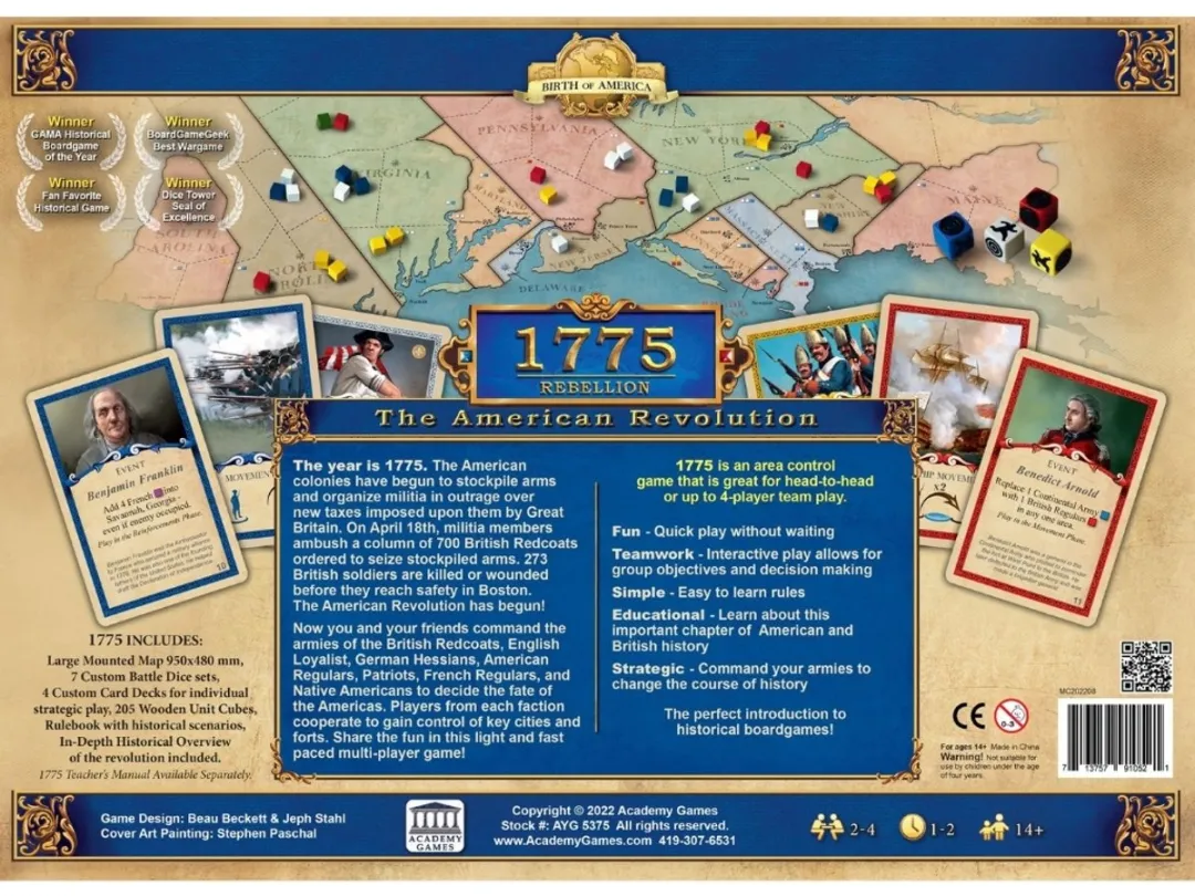 Birth of America: 1775 Rebellion - The American Revolution - Academy Games - Engelstalige Editie