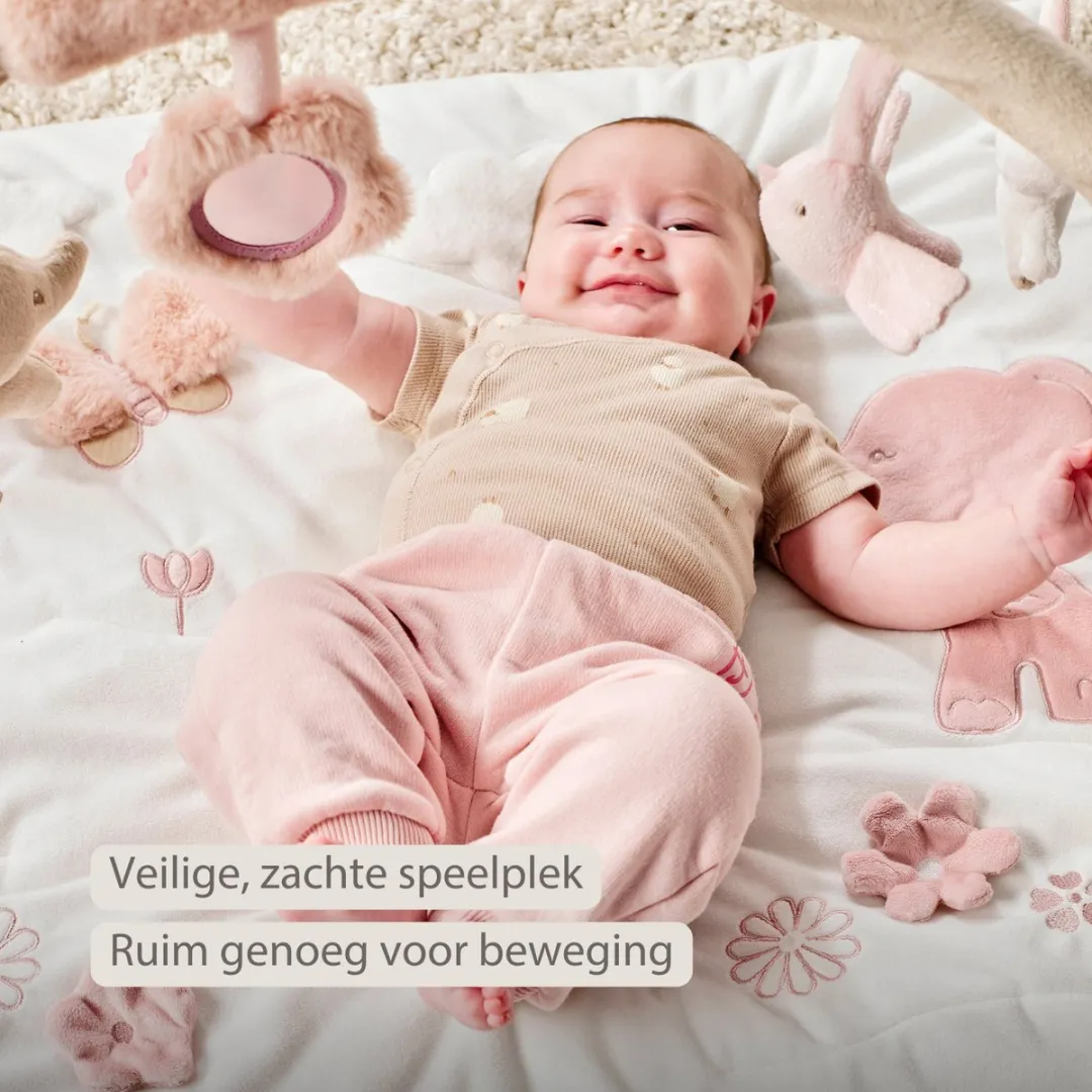 Nattou FanFan Speelmat Baby met bogen vierkant - 70 x 80 cm - Activiteiten Speelkleed Baby - Baby Speelgoed