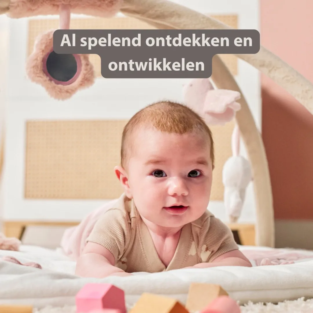 Nattou FanFan Speelmat Baby met bogen vierkant - 70 x 80 cm - Activiteiten Speelkleed Baby - Baby Speelgoed