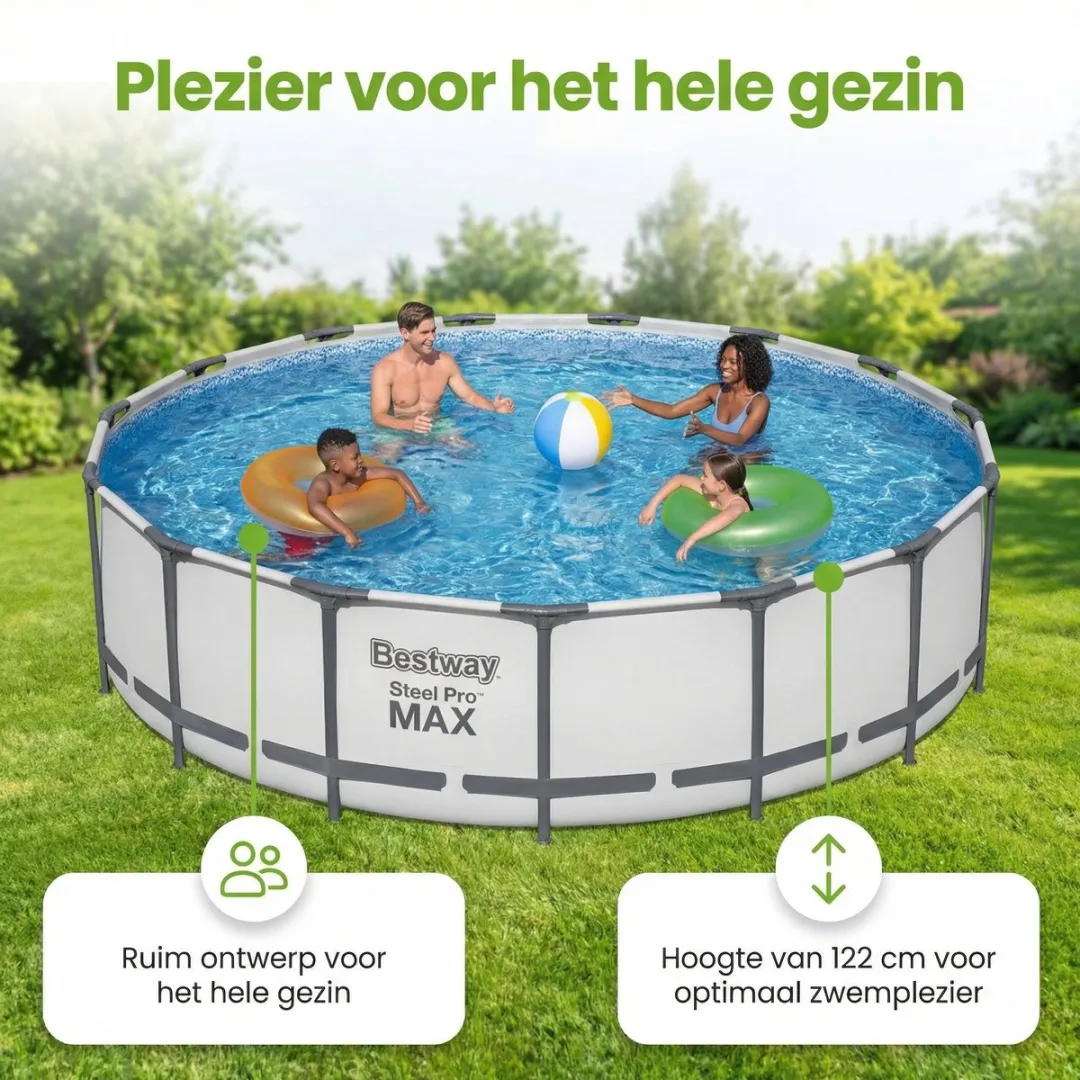 Bestway Steel Pro MAX Zwembad 549x122cm - Grijs