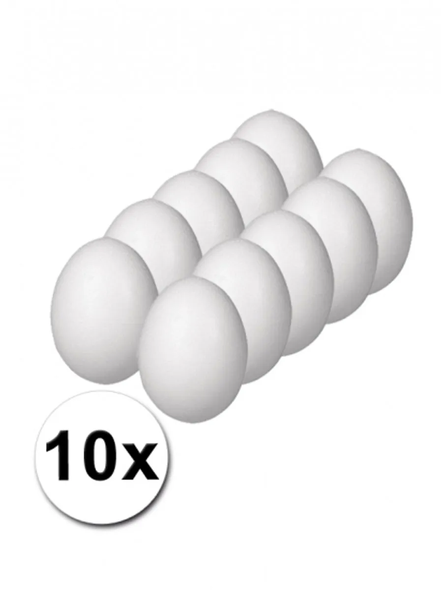 Rayher Hobby Piepschuim Ei 10cm - 10 Stuks - Wit