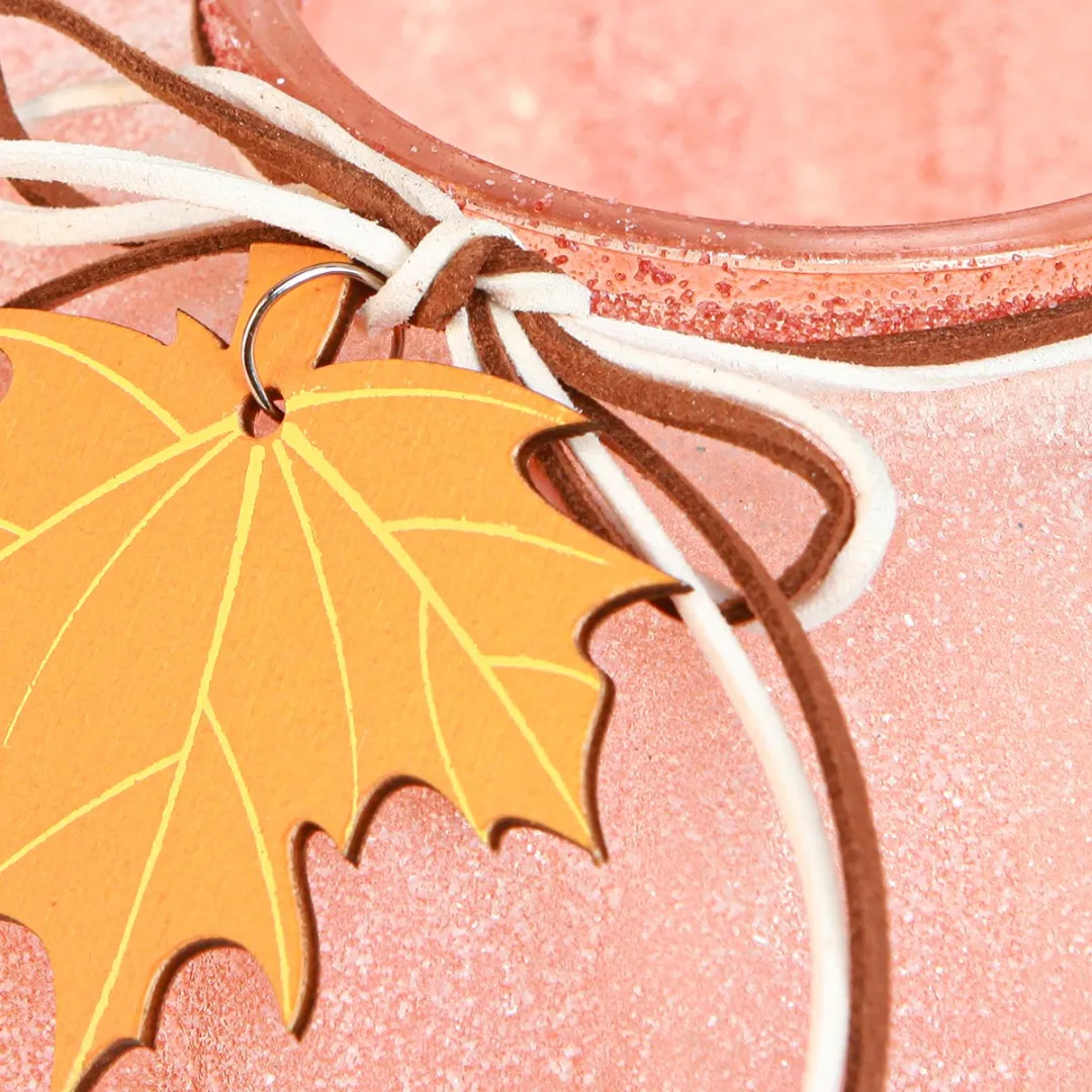 Lantaarn glas pompoen theelichtje mat Ø16cm H11cm 2st, 2 Stück