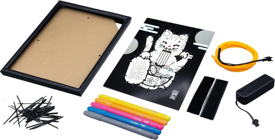 Buki France Neonframe Maneki Neko Knutselset - Multi Color