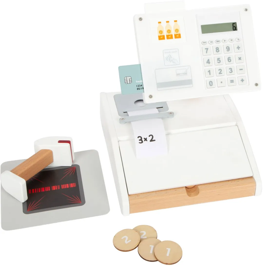 Small Foot - Houten Speelgoedkassa met Scanner, 15dlg.