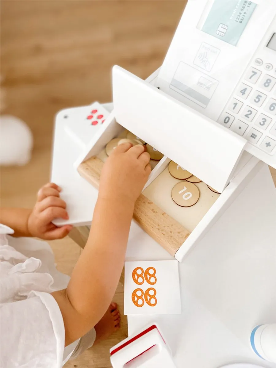 Small Foot - Houten Speelgoedkassa met Scanner, 15dlg.