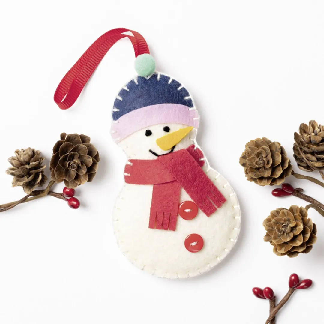 Folia Minifiguur Vilt Rendier Hanger - Wit/Bruin/Rood