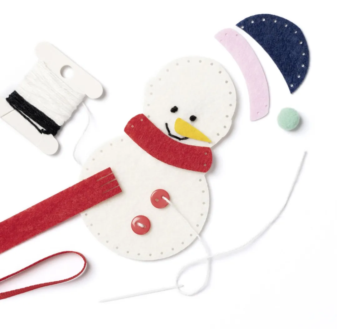Folia Minifiguur Vilt Rendier Hanger - Wit/Bruin/Rood