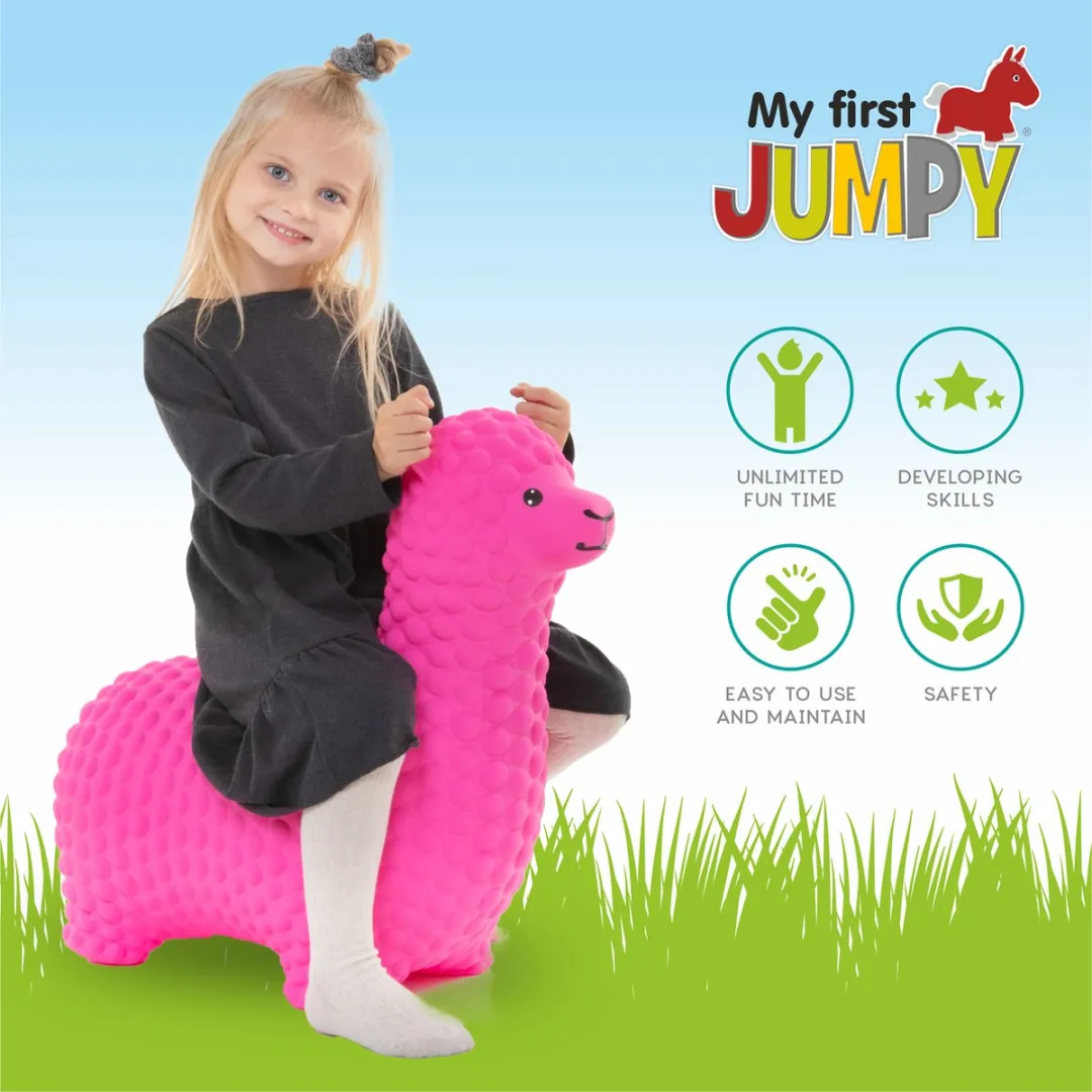 VTOYZ-GERARDOS JUMPY Alpaca Skippybal Roze - 100 kg - Incl. pomp