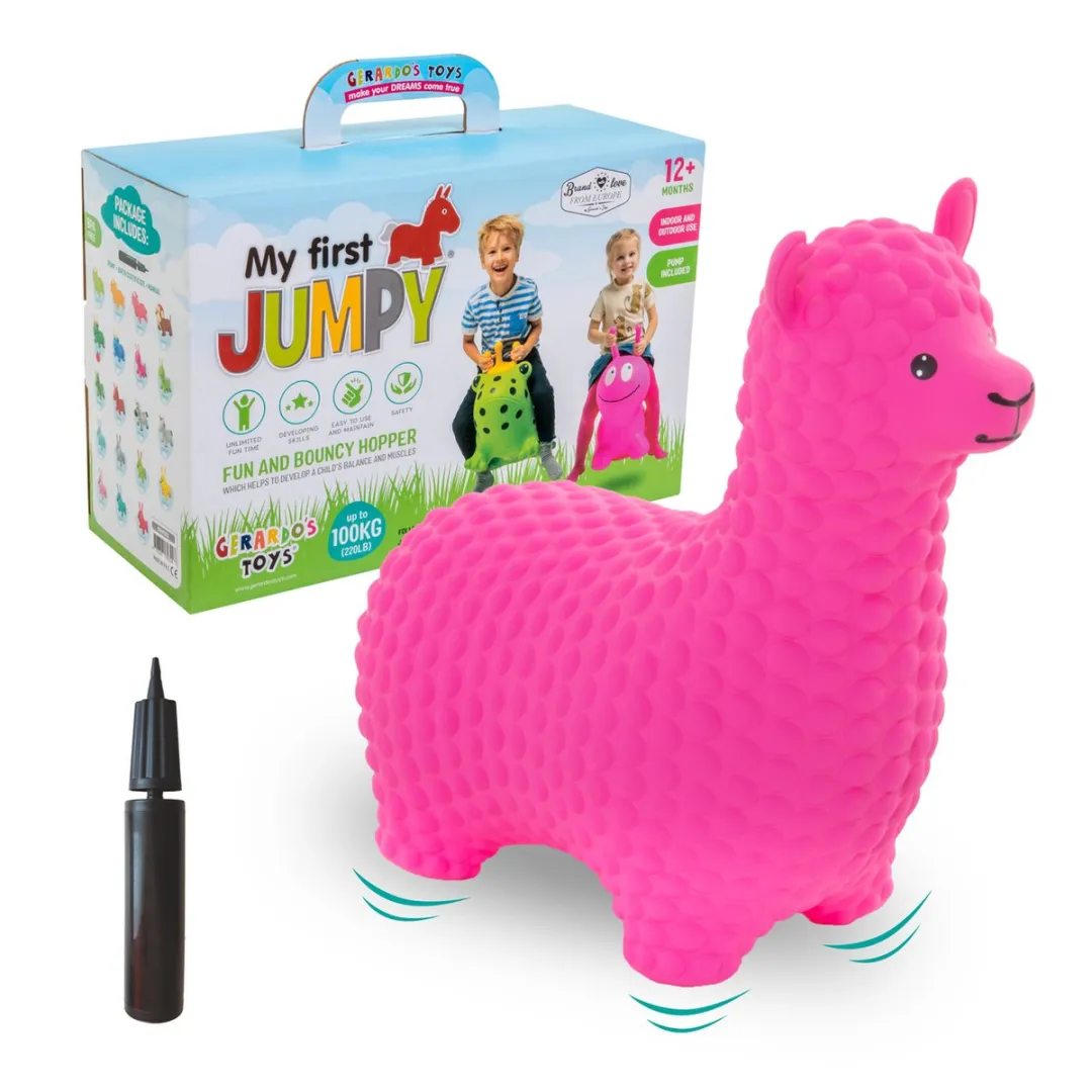 VTOYZ-GERARDOS JUMPY Alpaca Skippybal Roze - 100 kg - Incl. pomp