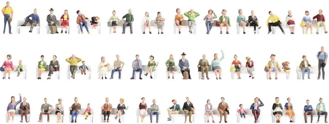 Noch H0 Megavoordeelset Zittende Figuren - Multicolor